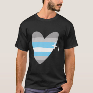 T-shirt Drapeau Démiboy Coeur Rétro Lgbtqia Pride Non Bina