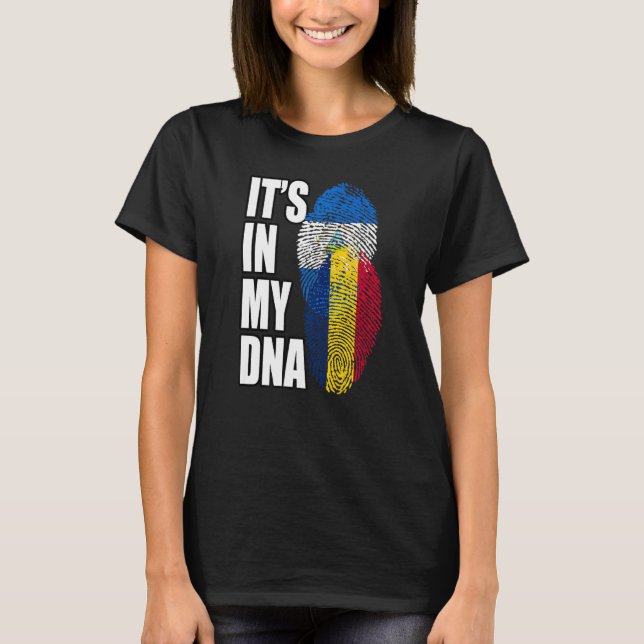 T-shirt Drapeau Dénommé Chadien Et Nicaragua (Devant)