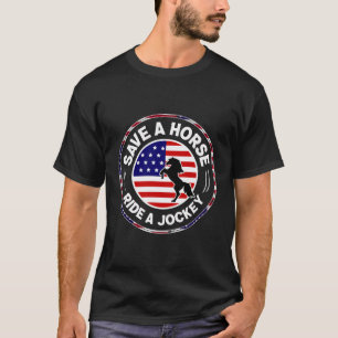 T-shirt Drapeau Derby Horse Course Course Love Jockey Fun 