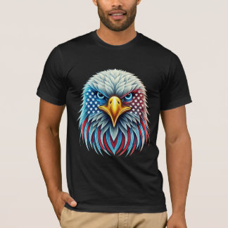 T-shirt Drapeau des États-Unis Aigle chauve Patriotique
