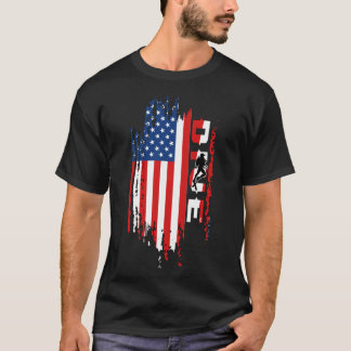 T-shirt Drapeau des États-Unis Plongée en apnée Usa 4 juil