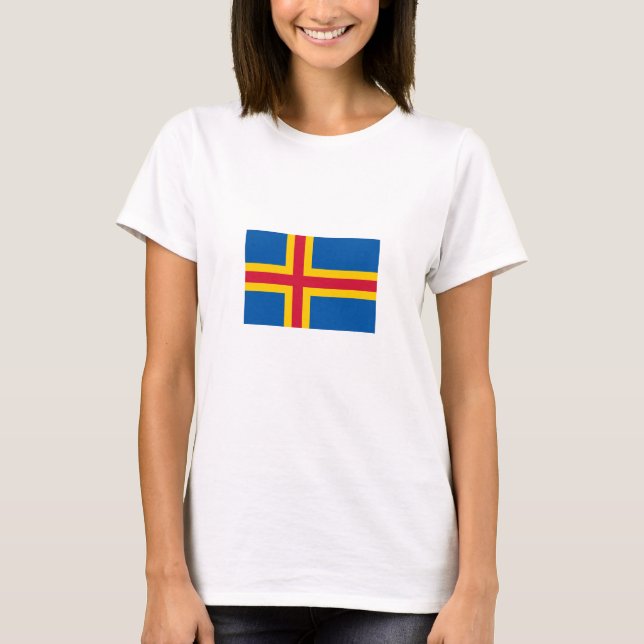 T-shirt Drapeau des îles Åland patriotiques (Devant)