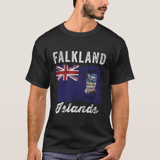 T-shirt Drapeau des îles Falkland - Île Falkland (Devant)