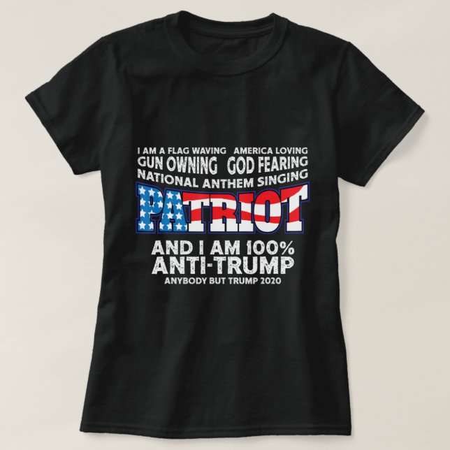 T-shirt Drapeau Des Patriotes Agitant Rouge Blanc Et Bleu  (Design devant)