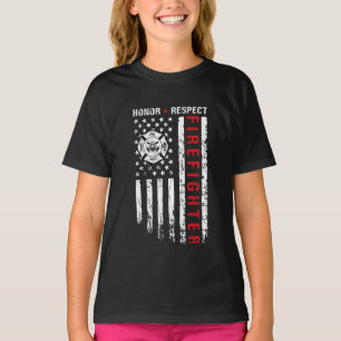 T-shirt Drapeau des pompiers Red Line Us