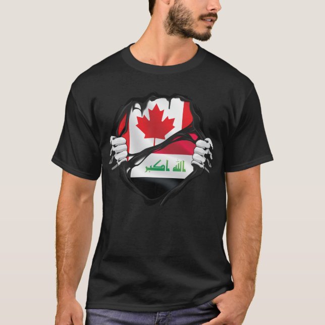 T-shirt Drapeau des racines arrachées aux mains canadienne (Devant)