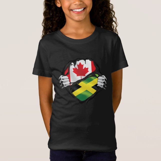 T-Shirt Drapeau des racines arrachées aux mains canadienne (Devant)