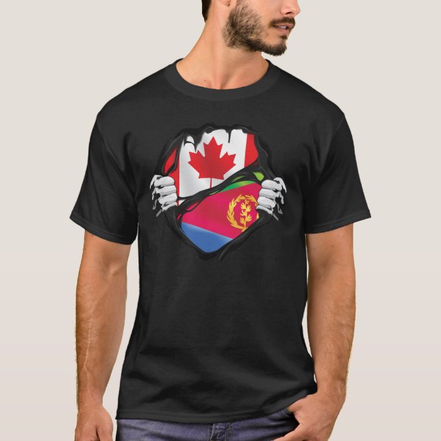 T-shirt Drapeau des racines arrachées des mains canadienne (Devant)