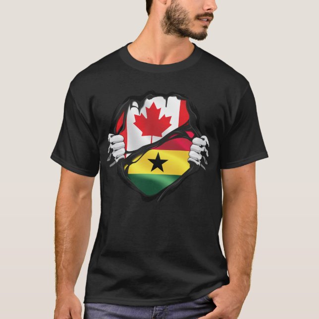 T-shirt Drapeau des racines arrachées des mains canadienne (Devant)