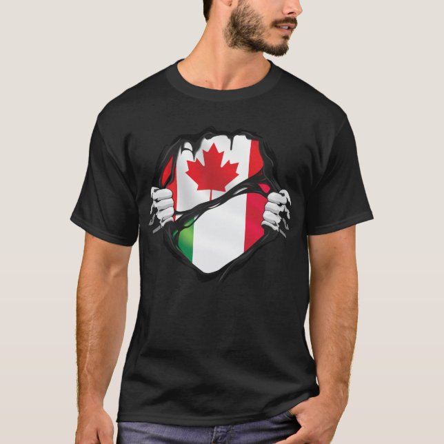 T-shirt Drapeau des racines arrachées des mains canadienne (Devant)