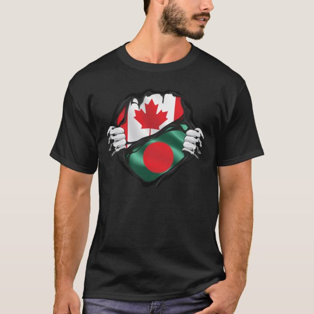 T-shirt Drapeau des racines arrachées par les mains canadi (Devant)