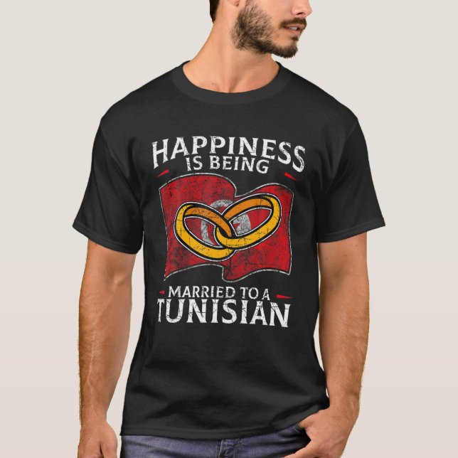 T-shirt Drapeau Des Racines De La République Mariage Tunis (Devant)