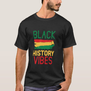 T-shirt Drapeau des vibrations de l'histoire noire Junetee