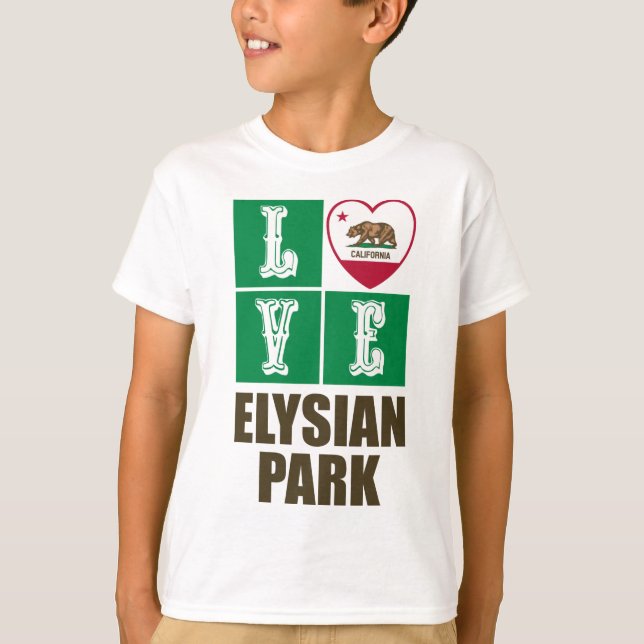 T-shirt Drapeau d'État de Californie Coeur Elysian Park (Devant)