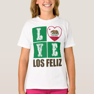 T-shirt Drapeau d'État de Californie Coeur Los Feliz