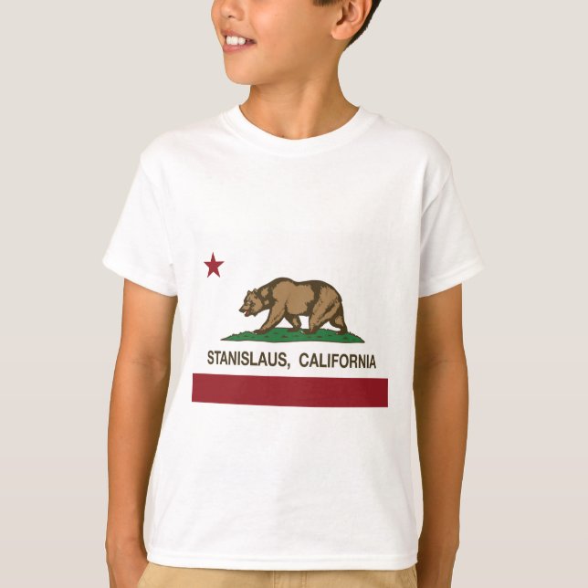 T-shirt drapeau d'état de la Californie de stanislaus (Devant)