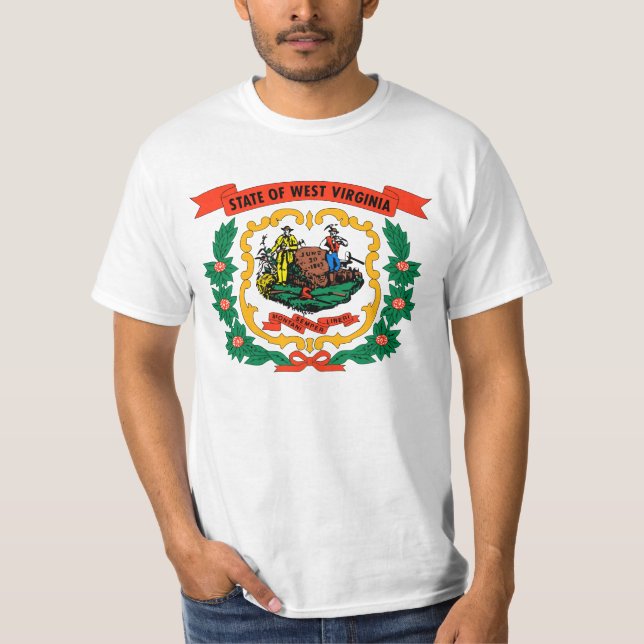 T-shirt Drapeau d'état de la Virginie Occidentale (Devant)