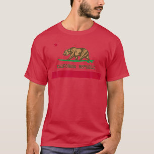 T-shirt Drapeau d'état de l'ours de surf en Californie