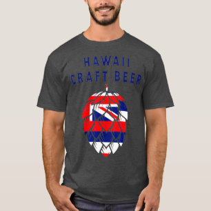 T-shirt Drapeau d'État d'Hawaii Amateurs de bière Bleu