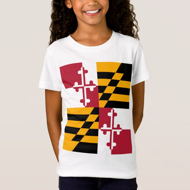 T-Shirt Drapeau d'état du Maryland élégant (Devant)