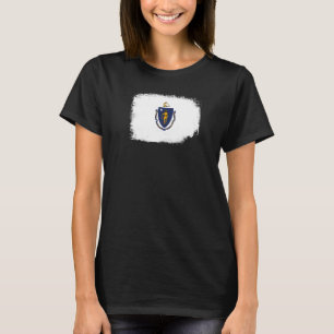 T-shirt Drapeau d'État du Massachusetts Boston Worcester N