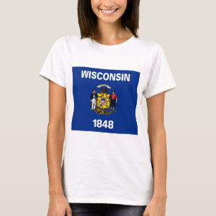 T-shirt Drapeau d'État du Wisconsin