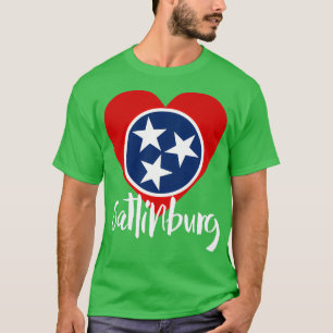 T-shirt Drapeau d'état en forme de coeur de Gatlinburg Ten