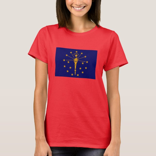 T-shirt Drapeau d'état Indiana (Devant)