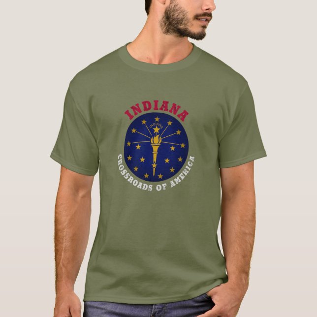 T-SHIRT DRAPEAU D'ÉTAT INDIANA CROSSROADS (Devant)
