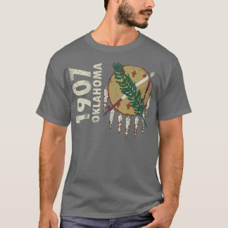 T-shirt Drapeau d'État vintage de l'Oklahoma 1907
