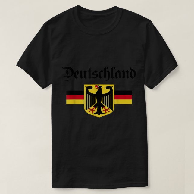 T-shirt Drapeau Deutschland allemand Aigle Allemagne allem (Design devant)