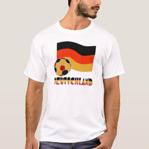 T-shirt Drapeau Deutschland et frontière gris balle de foo
