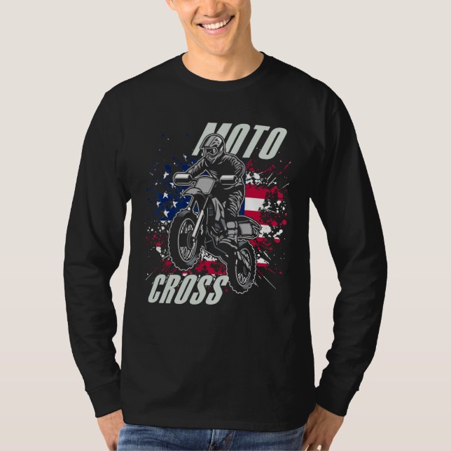 T-shirt Drapeau Dirtbike Motocross Mx (Devant)