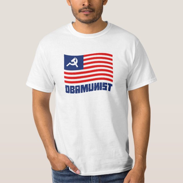 T-shirt Drapeau d'Obamunist (Devant)