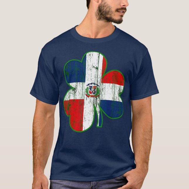 T-shirt Drapeau dominicain Jour de la Saint Patrick Shamro (Devant)