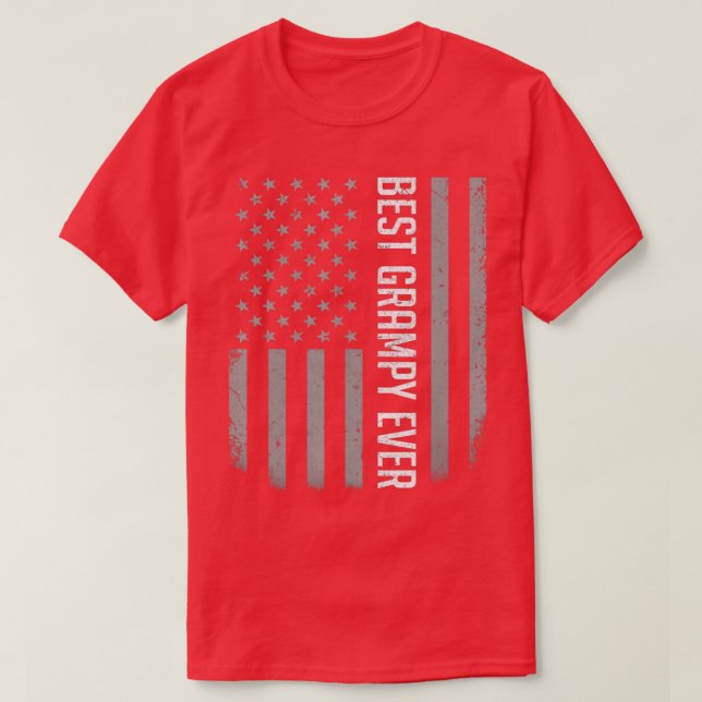 T-shirt Drapeau Drapeau Américain Meilleur Grampy Jamais D (Design devant)