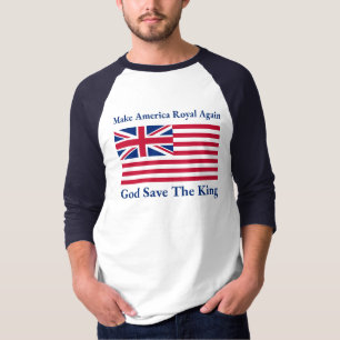 T-shirt Drapeau drôle bleu rouge "rétablir la royauté en A
