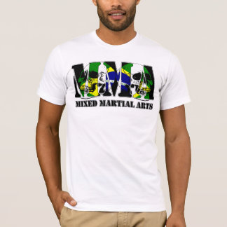 T-shirt Drapeau du Brésil de crâne de MIXED MARTIAL ART