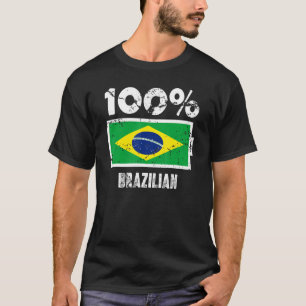 T-shirt Drapeau du Brésil Soutien 100 Alimentation par bat