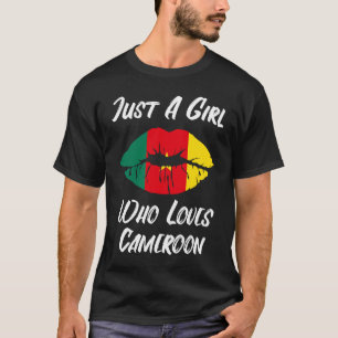 T-shirt Drapeau du Cameroun Amour Bouche Lèvres