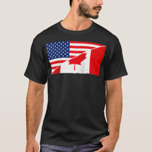 T-shirt Drapeau du Canada et racines du drapeau des États-