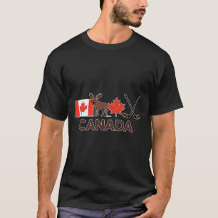 T-shirt Drapeau du Canada Feuille d'érable canadienne Cerf