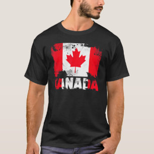 T-shirt Drapeau du Canada Tranche de Grunge canadienne Vin