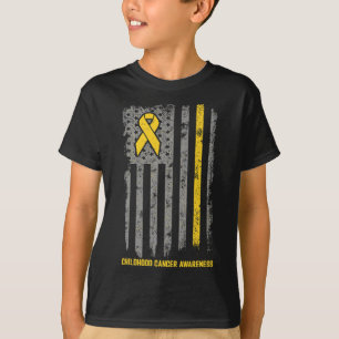 T-shirt Drapeau du cancer de l'enfant Sensibilisation au c