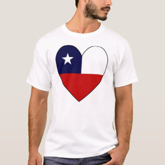 T-shirt Drapeau du Chili en forme de cœur