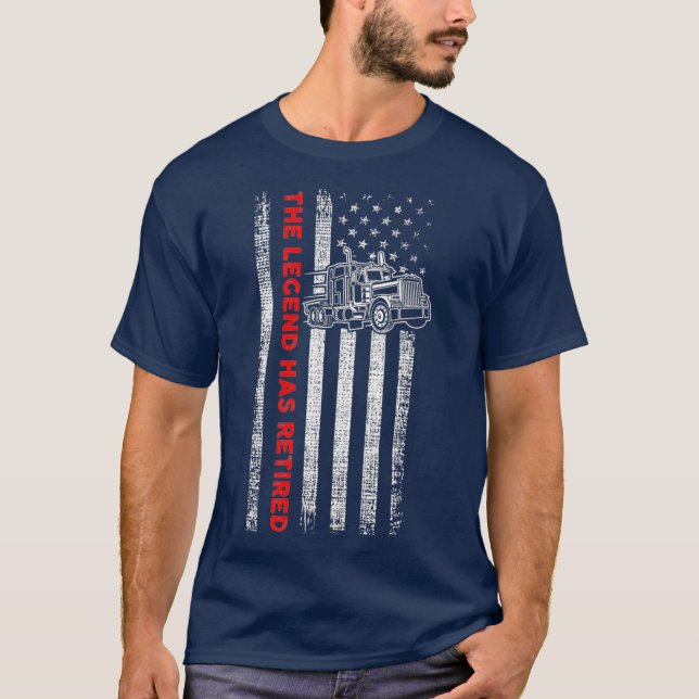 T-shirt Drapeau du conducteur de camion à la retraite (Devant)