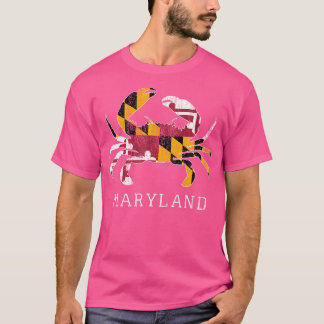 T-shirt Drapeau Du Crabe Bleu Du Maryland Vacatio De La Fa