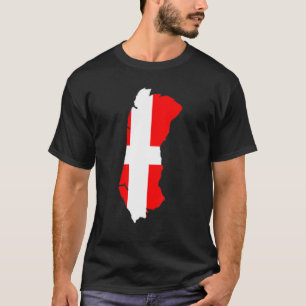 T-shirt Drapeau du Danemark à Römö, contour Römö