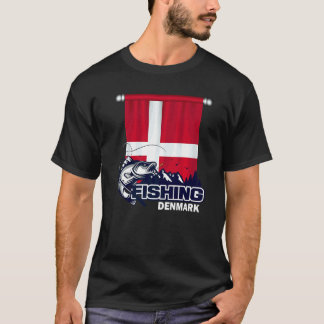 T-shirt Drapeau du Danemark Pêche au Danemark Pêche
