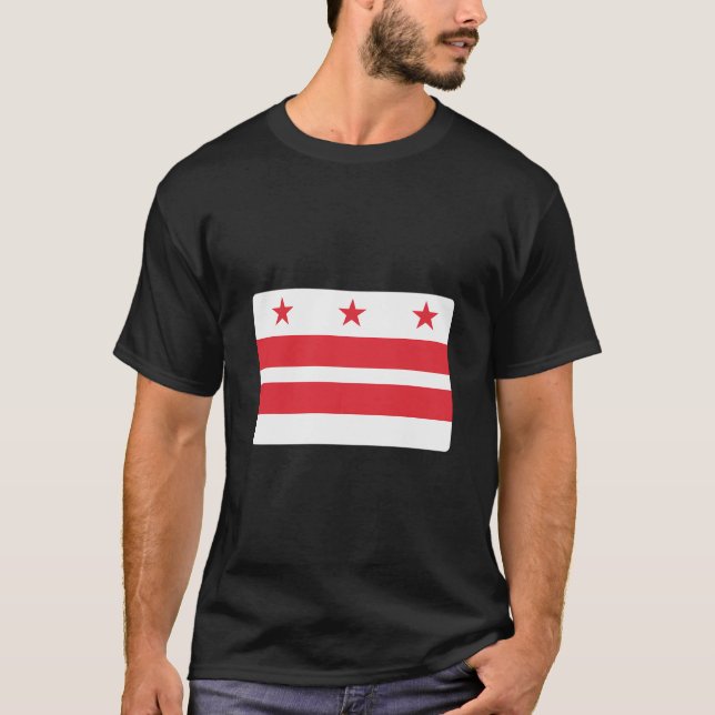 T-shirt Drapeau Du District De Columbia De Washington Dc R (Devant)